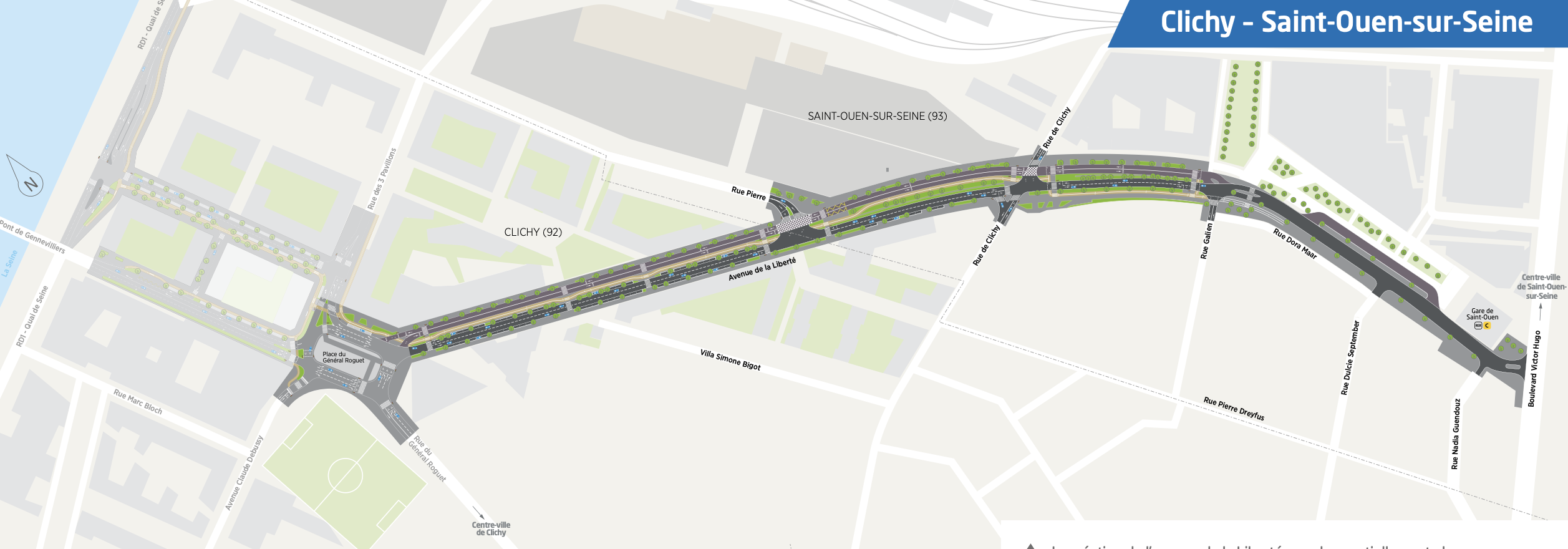 Plan de l'avenue de la Liberté