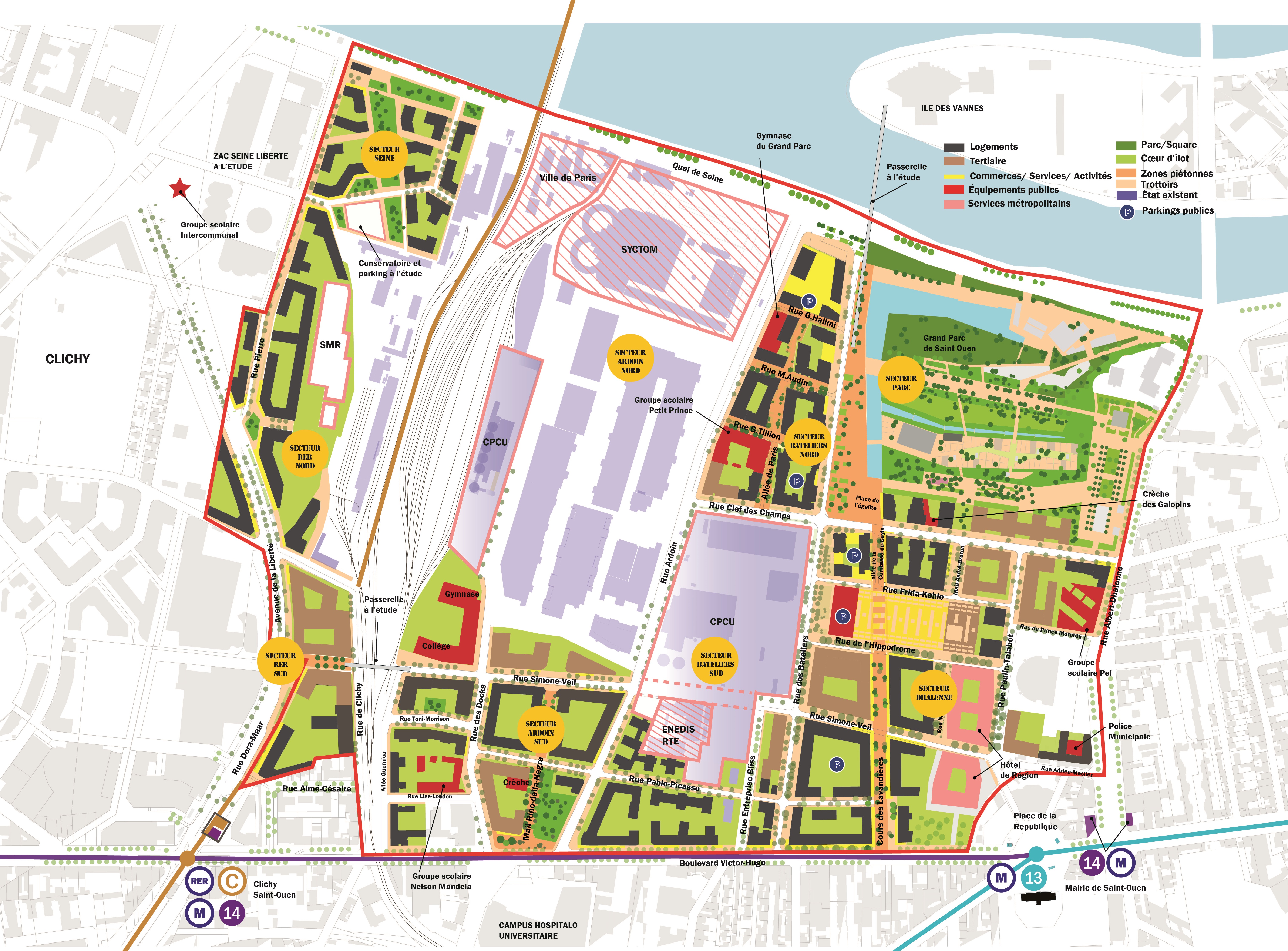 Plan du quai de Seine